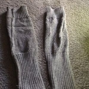 Silver glittery leg warmers